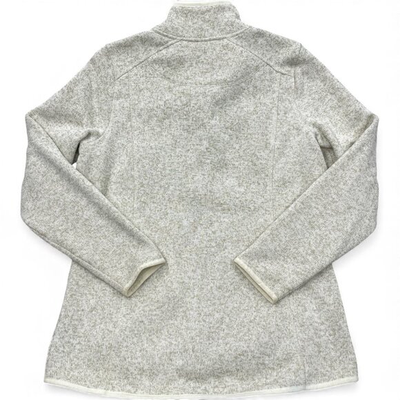 L.L.Bean Women's Medium Sweater Fleece Full Zip Jacket Oatmeal Off White - Picture 9 of 10